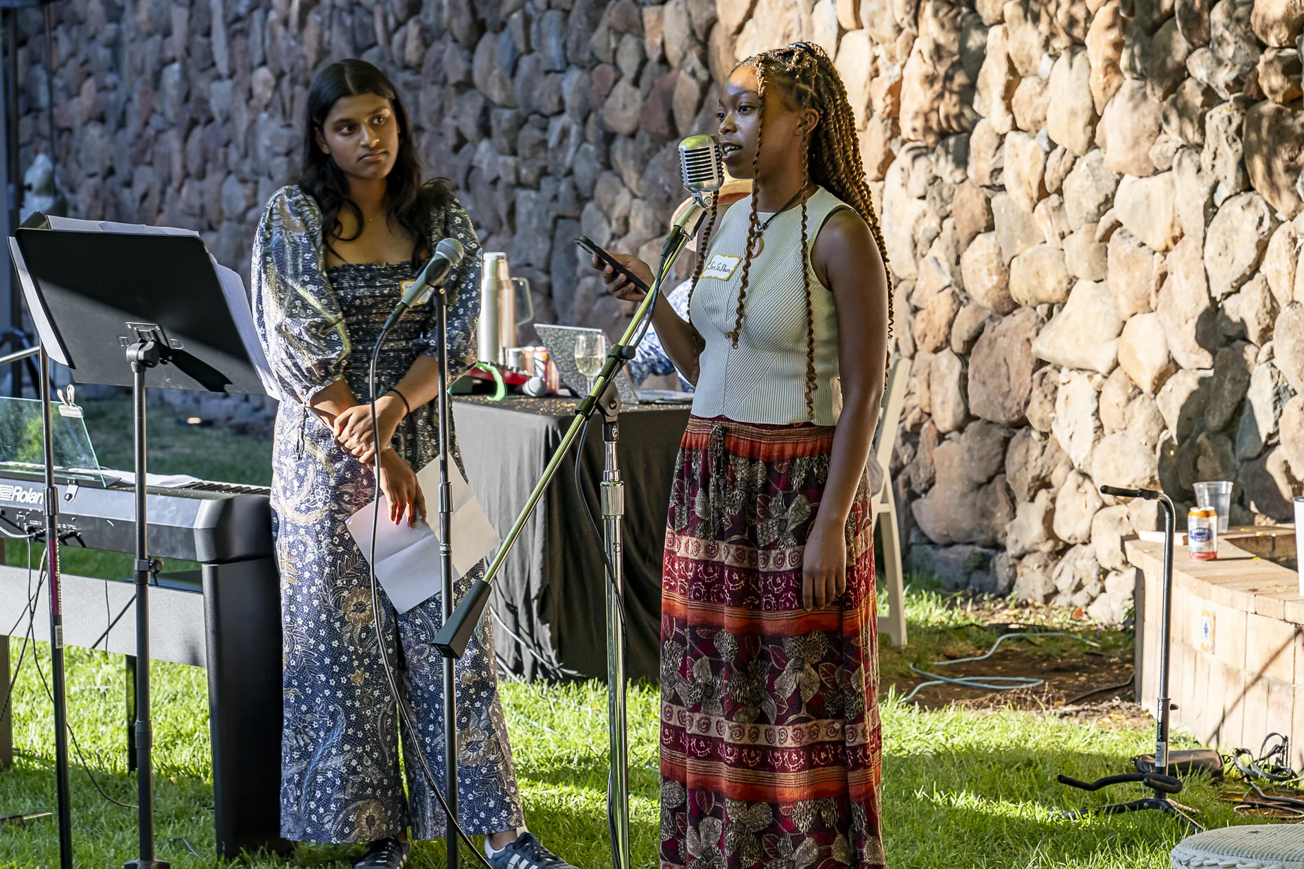 Young people sharing poetry at Harvest of the Heart